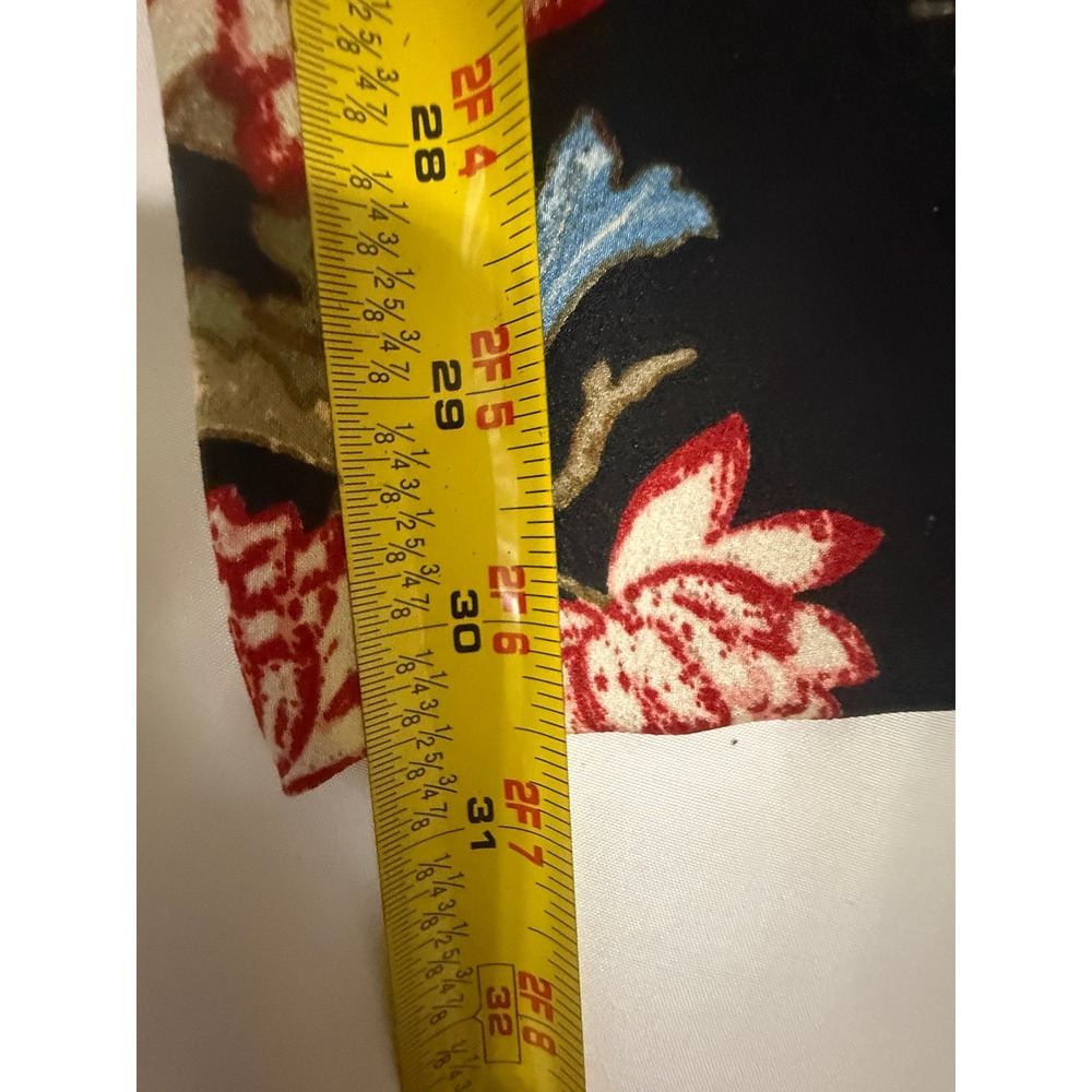 H&M Floral Bird Print Wide Leg Jumpsuit Black Flutter Sleeve V-Neck Size 8 - Picture 13 of 16